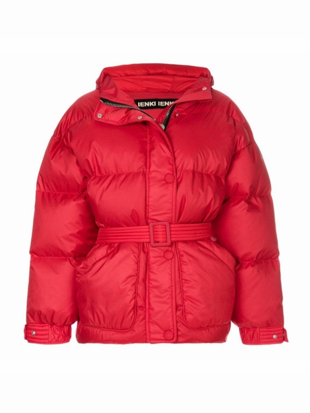 Ienki Ienki Red Puffer Coat Belted Goose Down Small Winter Ski 🟡